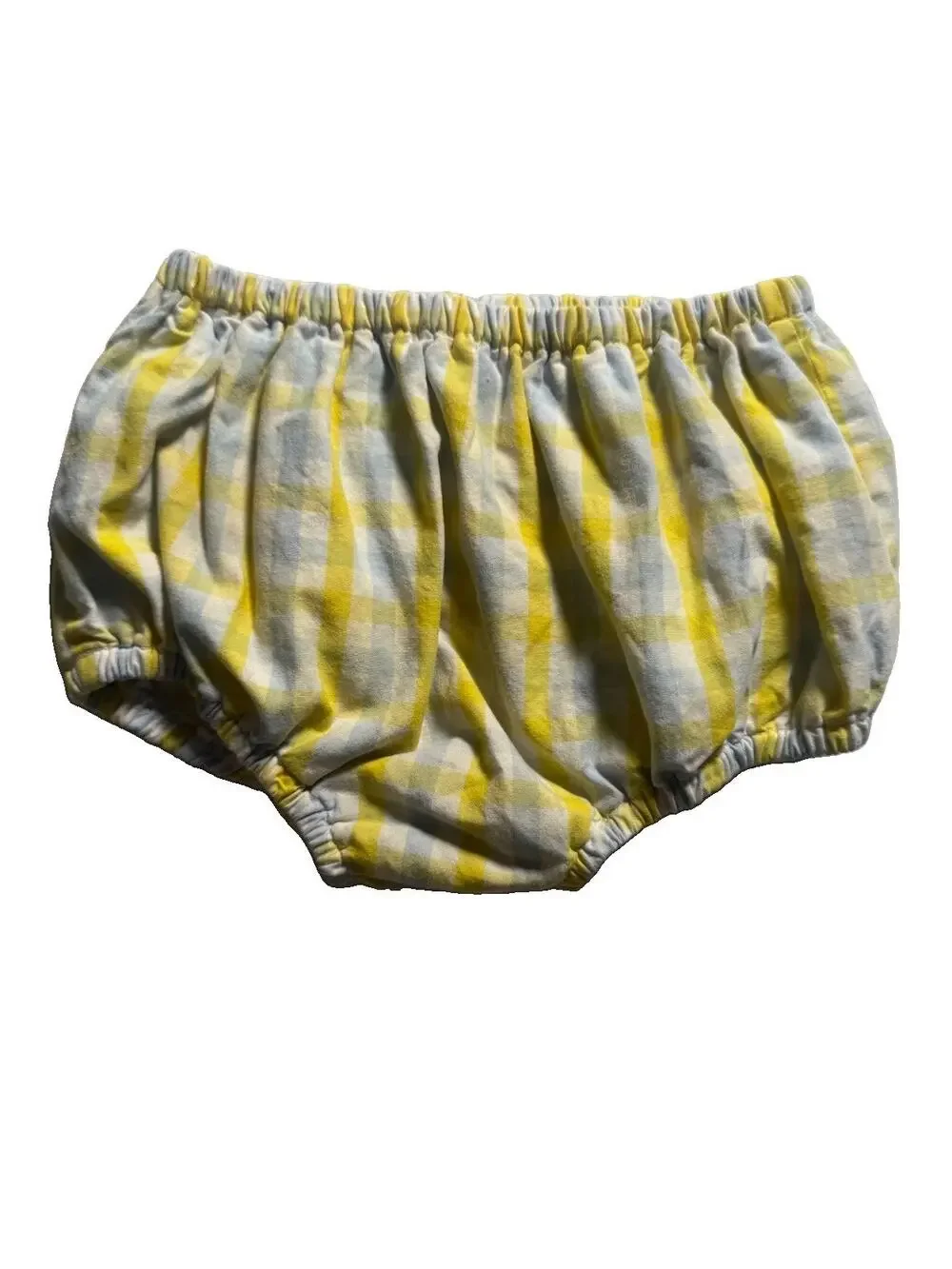 Elijah James Baby Girls 12M Yellow Blue Plaid Diaper Cover Bloomers